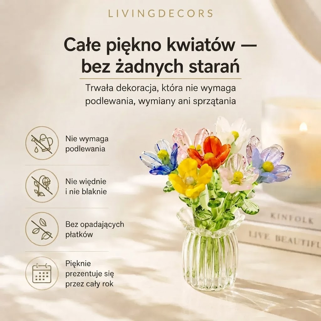Floria – Zestaw Miniaturowych Szklanych Kwiatów