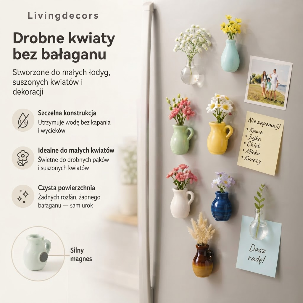 Roselle – Magnetyczne Mini Wazoniki Ceramiczne