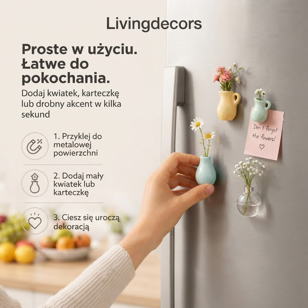 Roselle – Magnetyczne Mini Wazoniki Ceramiczne