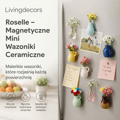 Roselle – Magnetyczne Mini Wazoniki Ceramiczne